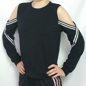 Shein Girls Cold Shoulders Black Pullover Size 13